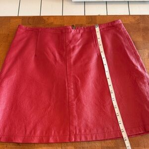 Elegant Red leather  Women's Skirt